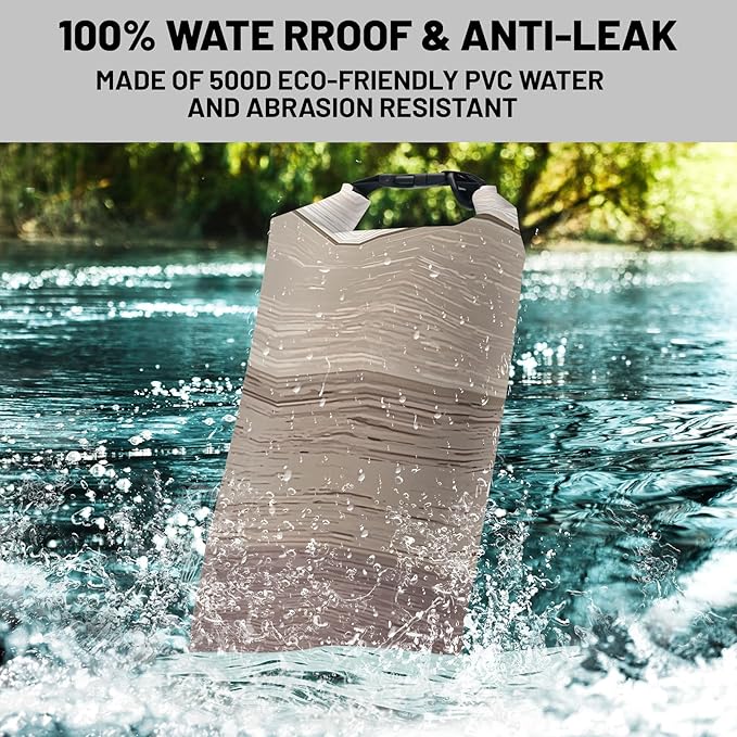 Waterproof Dry Bag,Roll Top Brown Ombre Rustic Barn Wood Small Waterproof Backpack 5L/10L/20L Floating and Lightweight Bags for Kayaking, Boating, Fishing, Swimming and Camping