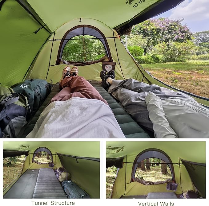Night Cat Pop-up Camping Tent: 1 2 Person Tent Waterproof Instant Easy Setup Tunnel Tent
