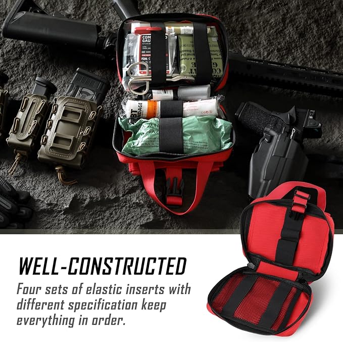 Tactical EMT Pouch, Rip Away Molle Medical Pouches IFAK Tear-Away First Aid Kit Emergency Survival Bag for Travel Outdoor Hiking