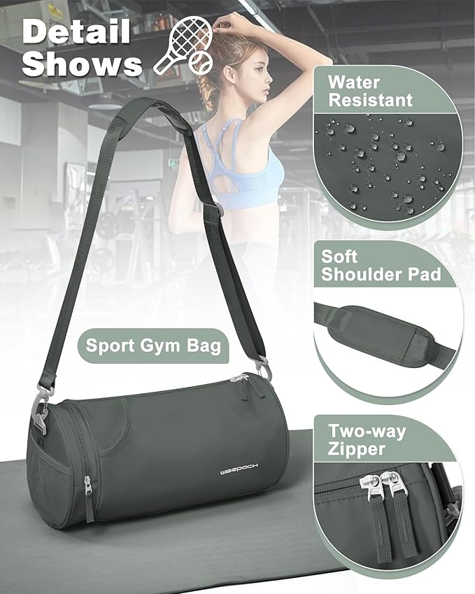 Small Gym Bag for Women,Waterproof Workout Bag Mini Duffle Bag Womens Spotrs Gym Bags Small Travel Duffel Bag with Wet Pocket Carry on Weekender Bags for Dance Swimming,Gym,Yoga,Fitness Dark Green