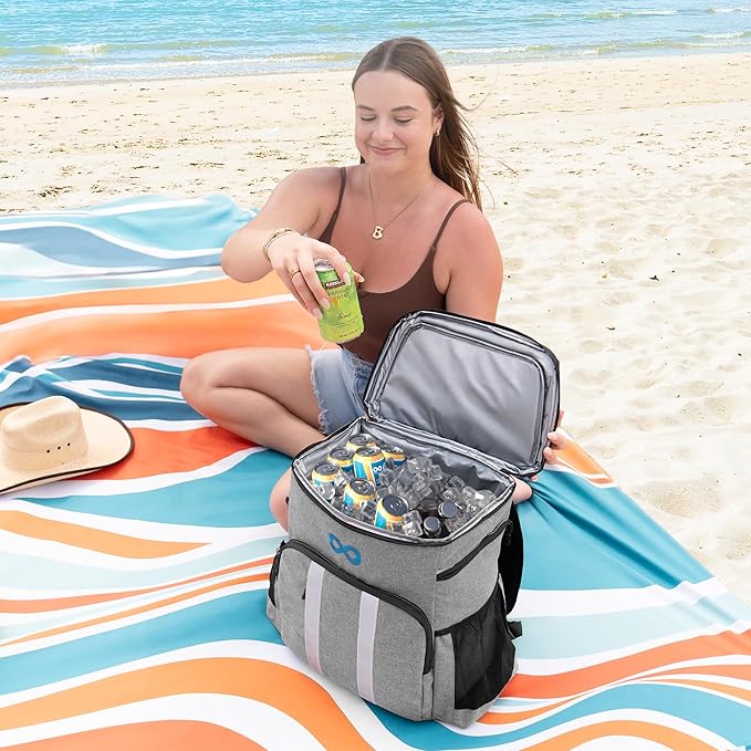 Everlasting Comfort Insulated Cooler Backpack - 54 Can, Leakproof Liner, Waterproof Zipper, Soft Backpack Cooler Bag for Men and Women - Beach, Picnic, Camping, Lunch