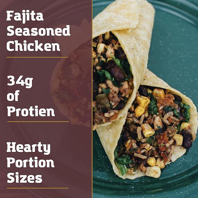 Packit Gourmet Big'un Burrito With Fajita Chicken| Premium Freeze Dried Backpacking & Camping Food | Large Portions | High Protein | Real Meat | Just Add Water Meal |All-Natural Ingredients | Made in USA |Freeze-Dried and Dehydrated Foods