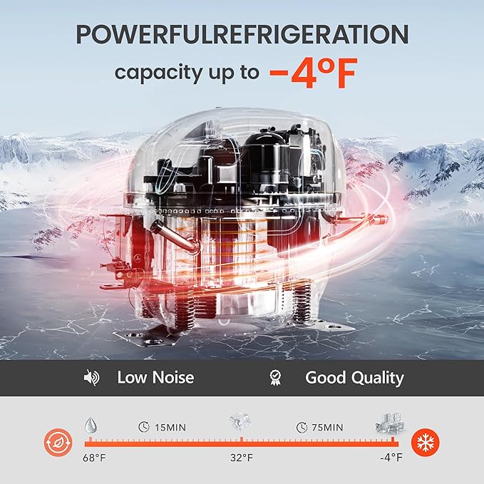 12 Volt Refrigerator Portable Fridge - 48 Quart(45L) Electric Cooler Big Zone with Wheels, 12V Fridge -4℉-68℉ for Camping, Boating, Truck, RV, Outdoor, Home
