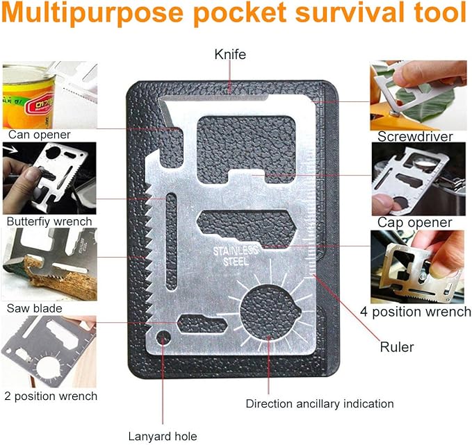 EMDMAK Survival Kit Outdoor Emergency Gear Kit for Camping Hiking Travelling or Adventures (Black)
