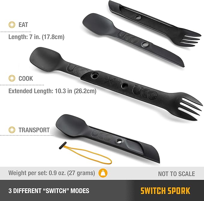 UCO Switch Spork 2-Piece Integrated Camping Utensil Set