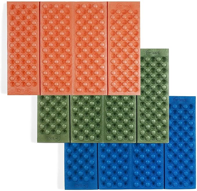 BKS 2PCS Camping Portable Foam Seat Pad, Foldable Z Waterproof Sitting Mat for Outdoor,Green/Blue/Orange……