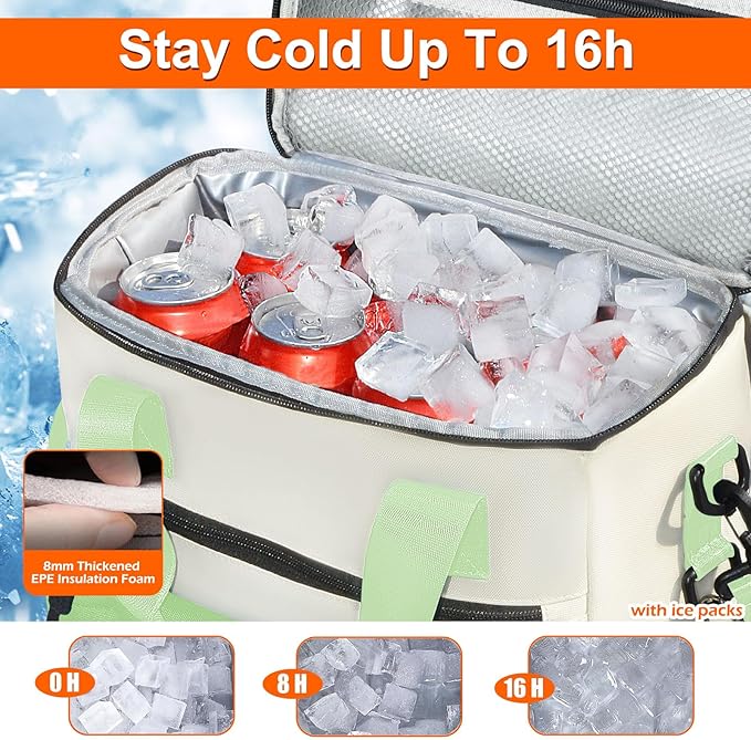 Cooler Backpack, 36 Cans Insulated & Leak Proof Backpack Cooler for Women, Stylish & Portable & Waterproof Cooler Bag, Soft Ice Chest Lunch Box for Beach Picnic Outdoor Travel Work