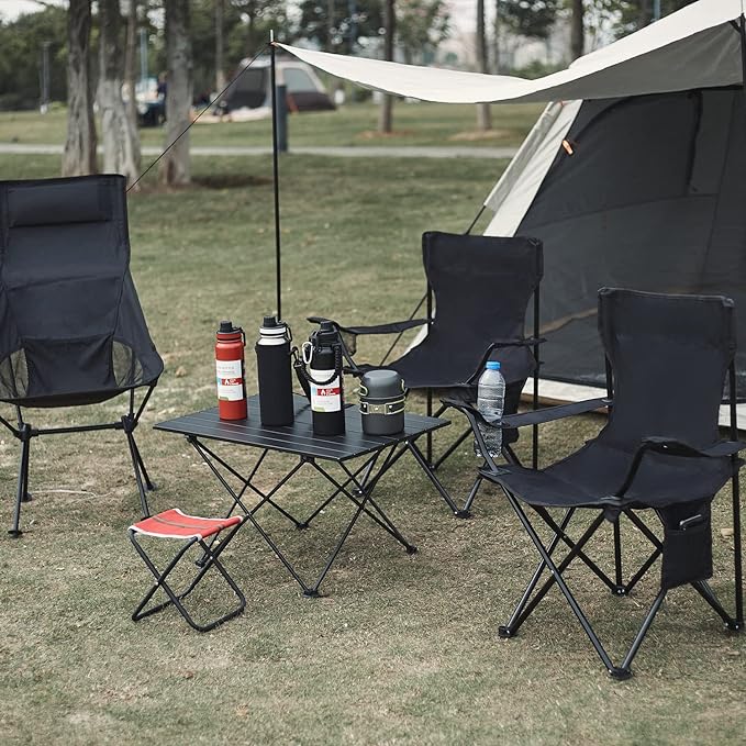 Damei century 4PCS Folding Camping Chairs-Lightweight, Installation-Free, Portable Chair for Beach, Lawn, Outdoor Sports