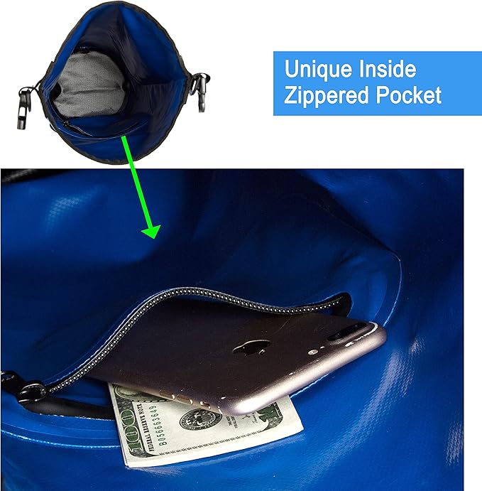 Mountain Land Waterproof Beach Dry Bag 30L Roll Top Backpack Boat Bag Dry Sack for Kayaking Rafting Fishing Hiking Camping Dark Blue