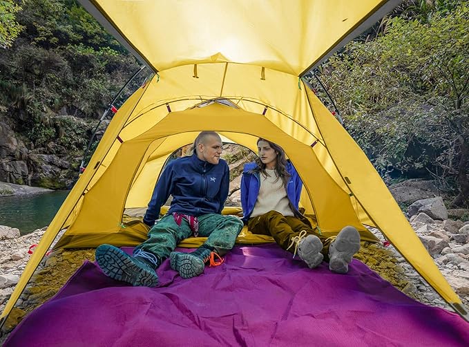 KAZOO 2/4 Person Camping Tent Outdoor Waterproof Family Large Tents 2/4 People Easy Setup Tent with Porch Double Layer
