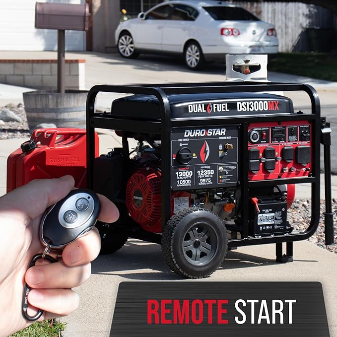 DS13000MX 13,000-Watt 500cc Dual Fuel Portable Generator - Gas and Propane, Remote Electric Start, Whole Home Power Backup, Transfer Switch Ready, RV & Emergency Ready