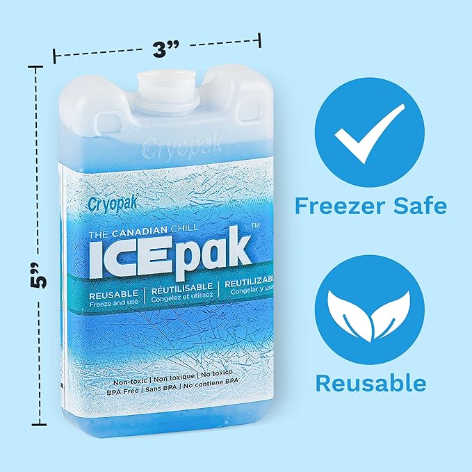 Cryopak Hard Shell Reusable Ice Pack, 3x5 (Pack of 4)