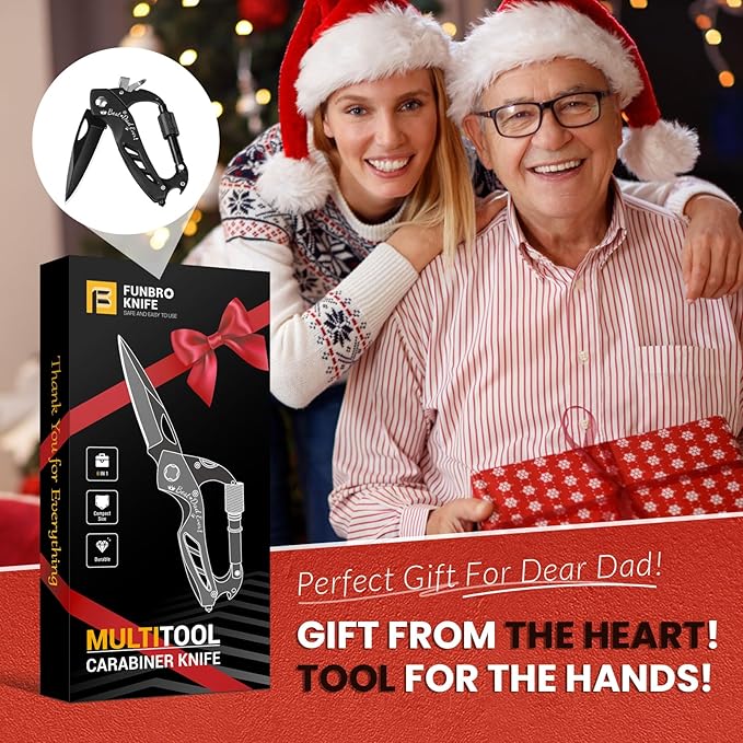 Fathers Day Dad Gift for Men Husband, 6-in-1 Multitool Knife for Camping, BEST DAD EVER Gift for Grandpa Papa from Daughter Wife Son, Birthday, Anniversaries Present for Him, Cool Tools for Men
