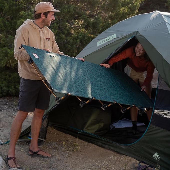 Kelty Lowdown Camping Cot, Tent and Car Camping Bed, Aluminum Frame, Lightweight Carry Size, Fern Green