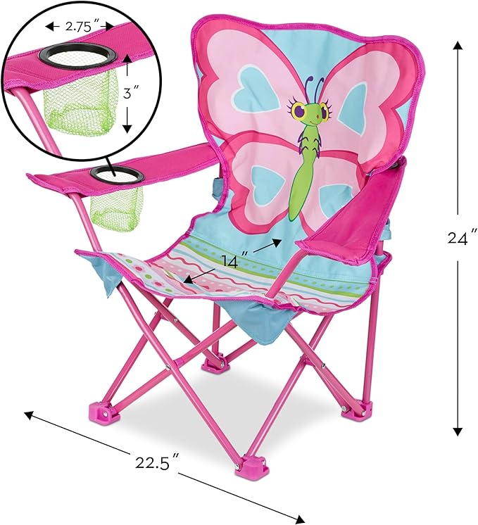 Melissa & Doug Sunny Patch Cutie Pie Butterfly Folding Lawn and Camping Chair