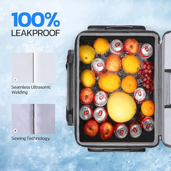 Maelstrom Soft Sided Cooler Bag, 30/40 Can Collapsible Insulated Ice Chest, Large Leakproof Camping & Travel Cooler for Kayaking & Beach