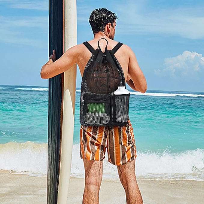 Mildbeer Large Drawstring Backpack for Men Women Athletic Gym Sports Workout Beach Swimming Commuting Travel