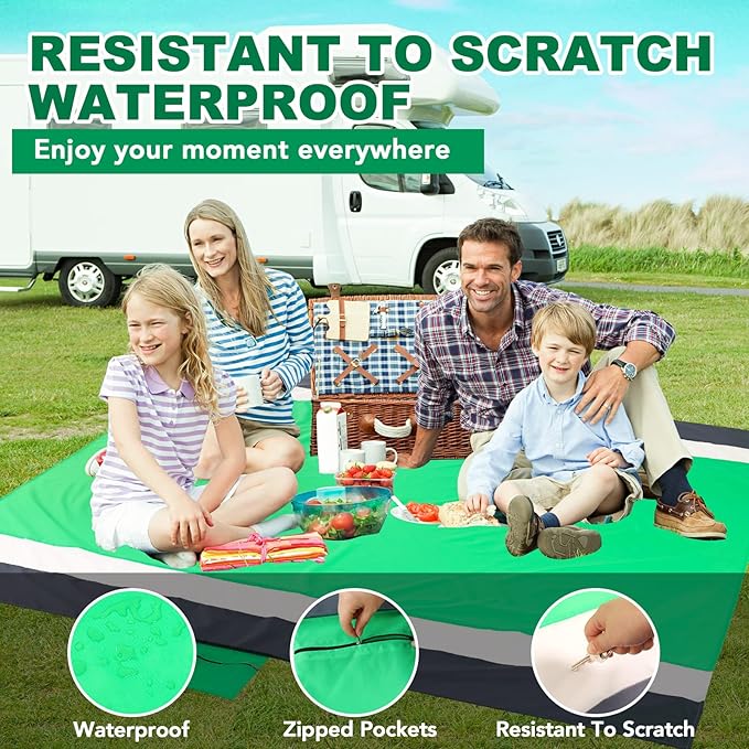 PY SUPER MODE Picnic Blanket Waterproof 78 × 82 inches - Extra Large Outdoor Beach Blanket Waterproof Sandproof, Lightweight & Portable Picnic Blankets for Camping Traveling Hiking