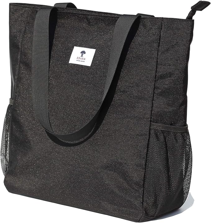 ESVAN Original Floral Water Resistant Large Tote Bag Shoulder Bag for Gym Beach Travel Daily Bags Upgraded