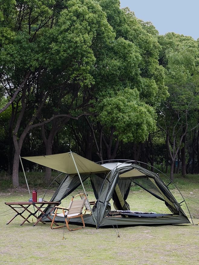 SML TOMOUNT 4 Person Tent for Camping Cabin Tent Easy Set Up Polyester PU3000mm 3 Season Outdoor Tent for Hiking Backpacking Motorcycle