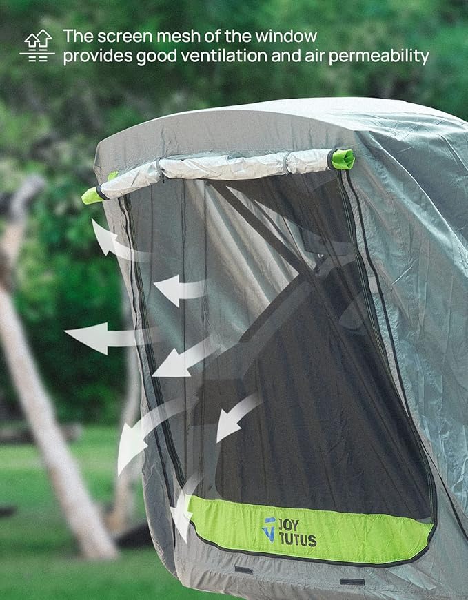JOYTUTUS SUV Tailgate Tent with Awning Shade, Car Roof Canopy and Poles, Water Resistant Camping Tent, Outdoor Travel Preferred, Universal Fit Most SUV- Green
