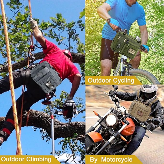 Molle Admin Pouch with Laser Cutting Loop,Car EDC EMT Molle Pouches, Large Capacity Tactical Pouch, EDC Pouch Organizer Include US Flag