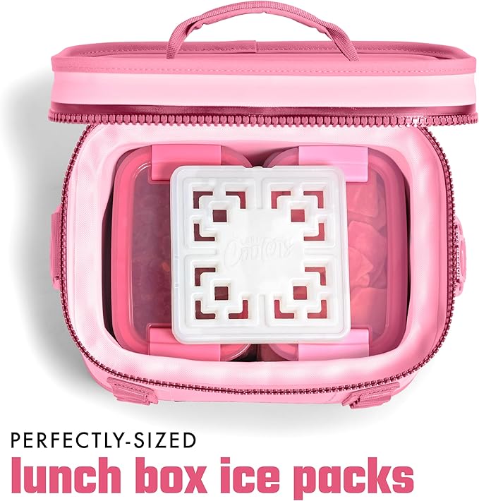 Cool Coolers Fashion Ice by Fit & Fresh, 3 Pack Large Slim Ice Packs, Unique Ice Pack Design for Womens Lunch Bag, Space Saving Reusable Ice Packs for Lunch Boxes, Cooler Ice Packs, Pearl White, 3PK