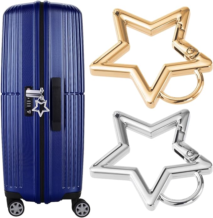 Star Carabiner, Zinc Alloy Heavy Duty Star Shaped Keychain Clip, Carabiner Clip for Camping, Hiking, Fishing