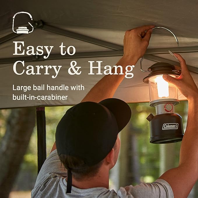 Coleman Classic Recharge 800 Lumens LED Lantern, Durable Water-Resistant Lantern with Built-in Rechargeable Batteries, Ideal for Camping and Emergencies