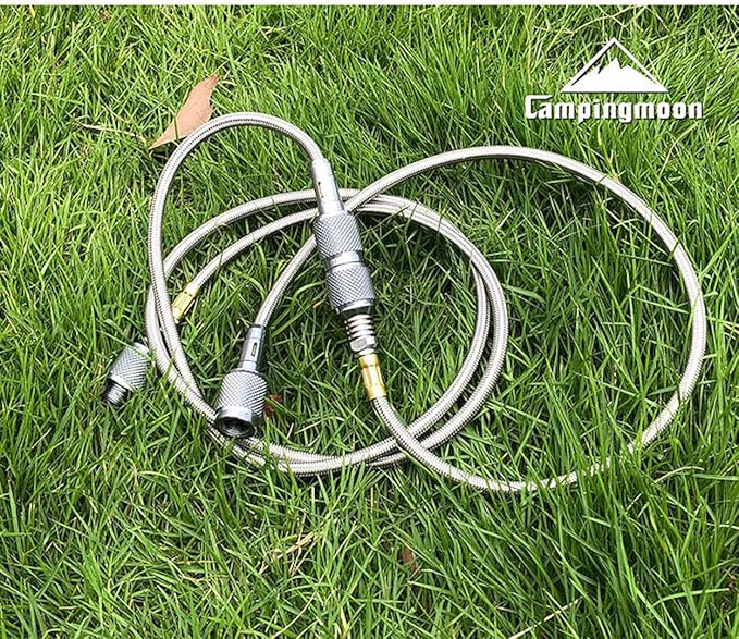 CAMPINGMOON 42.13-inch Multi-function Gas Hose for EN417 Lindal Valve Screw-on Type Canister and Device Z17