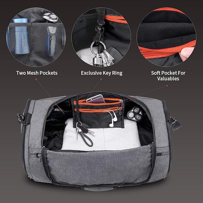 Canway Sports Gym Bag, Travel Duffel bag with Wet Pocket & Shoes Compartment for men women, 45L/40L, Lightweight