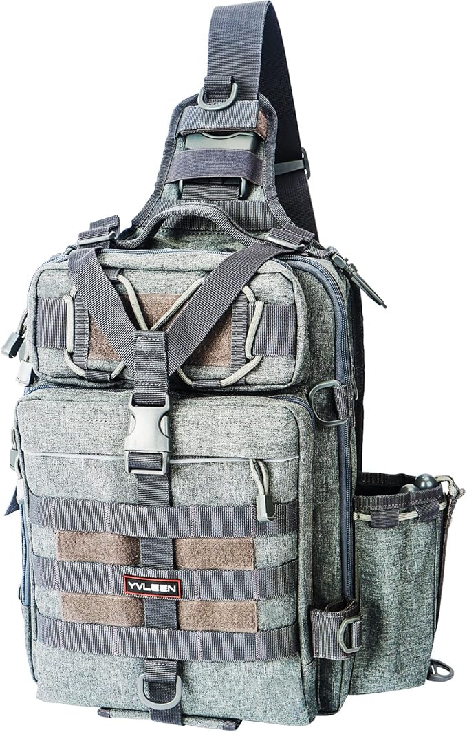 YVLEEN Fishing Tackle Backpack Storage Bag,Water-Resistant Fishing Backpack with Rod Holder,Fishing Gear Bag Gift for Men