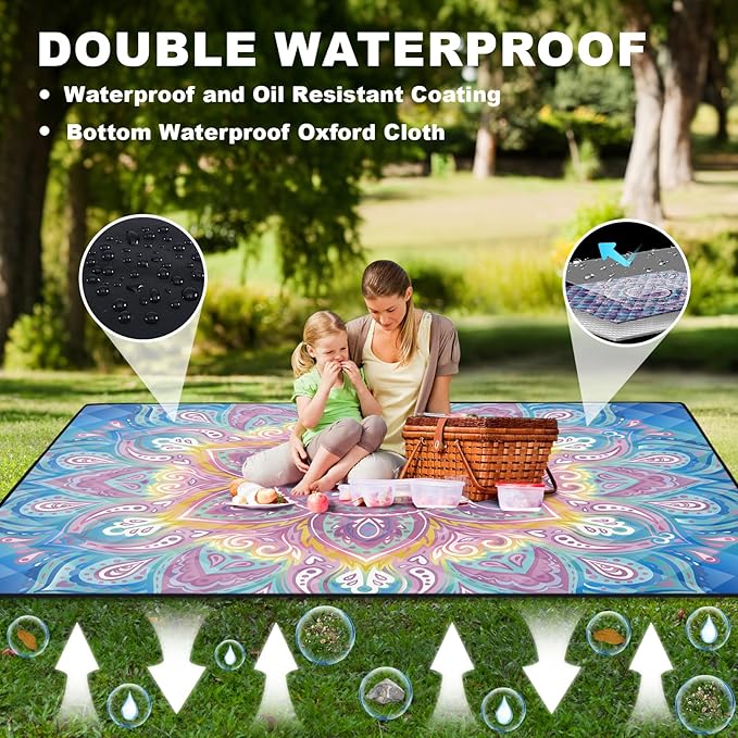 Picnic Blankets 60x80 Beachy Blanket Excersize Yogamat with Bag Womens Mens Travel Kit Camping Needs RV Decorations Long Car Road Trips Organizers Vacation Storage Gifts for Toddlers Friends