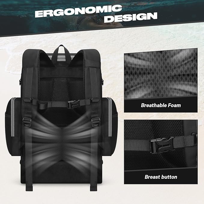 Maelstrom Swim Backpack,35L Swimming bag with Separate Shoes Compartment,Swim Gear Bag,Athlete Gym Rucksack for Men and Women