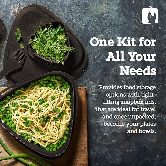 Light My Fire 6-Piece Camping Mess Kit for 1 — Lunch Kit with 3-in-1 Reusable Spork Camping Utensils, Mess Kits for Scouts — BPA-Free Dishwasher Safe Lunchbox — Hiking Backpacking Picnic, Cocoa