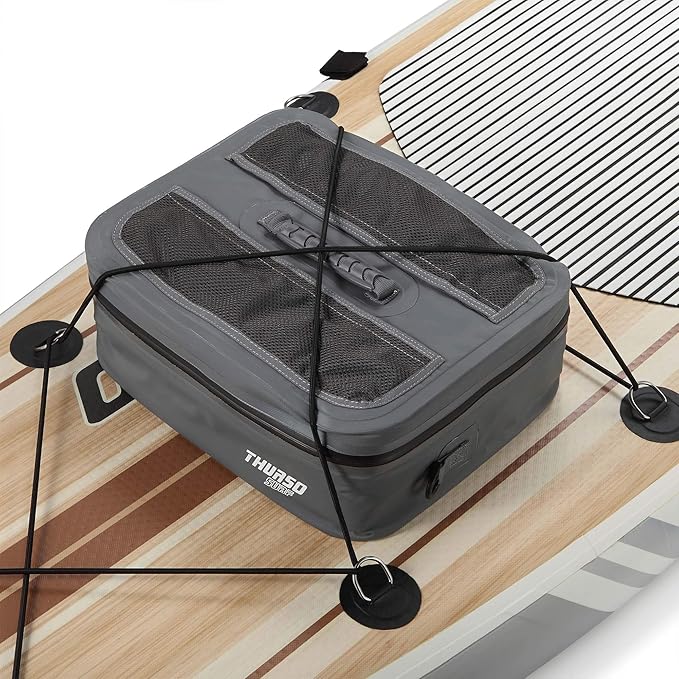 THURSO SURF Waterproof Paddle Board Cooler Bag Paddle Board Accessories SUP Deck Bag Multi-Functional Durable PVC Material Mesh Top Pocket Portable Premium Insulated Spacious 20 Can