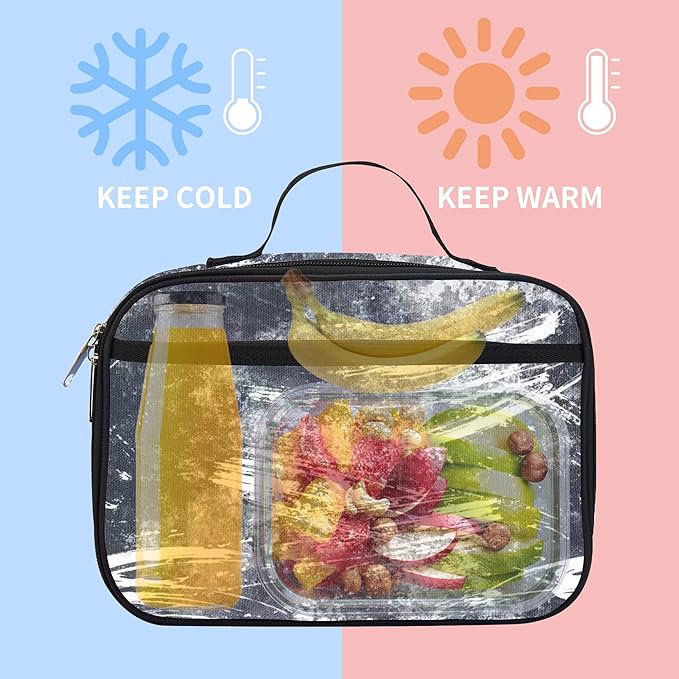 rickyh style Lunch Box with Padded Liner, Spacious Insulated Lunch Bag Durable Thermal Lunch Cooler Pack with Strap for Boys Girls Adults School Sports Beach Picnic Work Camp,2 Pocket(LBMOSE)