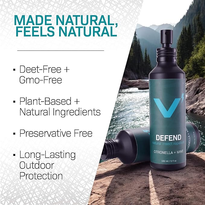 Volt Insect Defender – DEET-Free Plant-Based Outdoor Spray, Aluminum Bottle, Family-Friendly, Natural Essential Oils, 5 Oz (150ml)