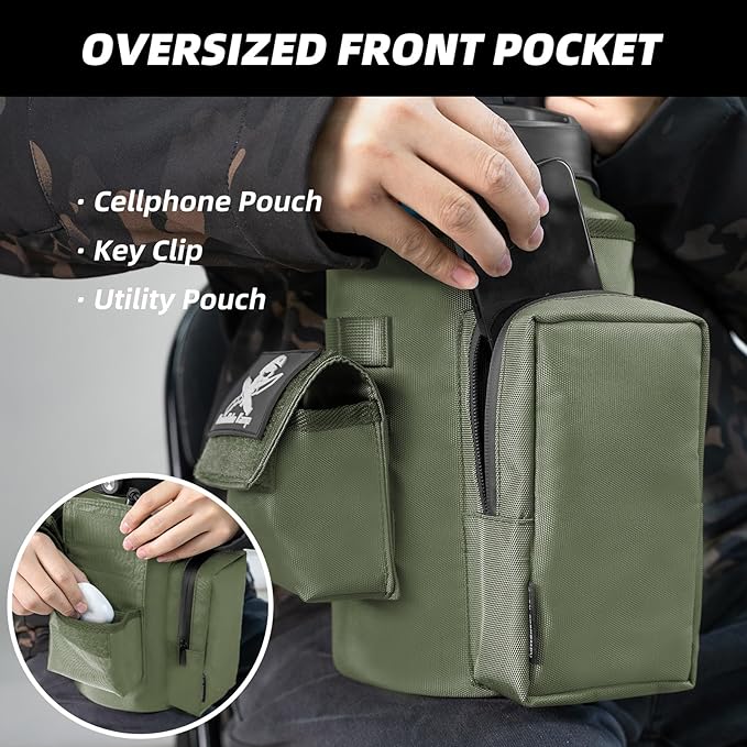 Water Bottle Holder Bag with Molle Strap - Water Bottle Carrier Pouch for Walking, Gym, Camping, Fishing, Hunting 32oz, 64oz, 128oz One Gallon Tactical Carrier Holder