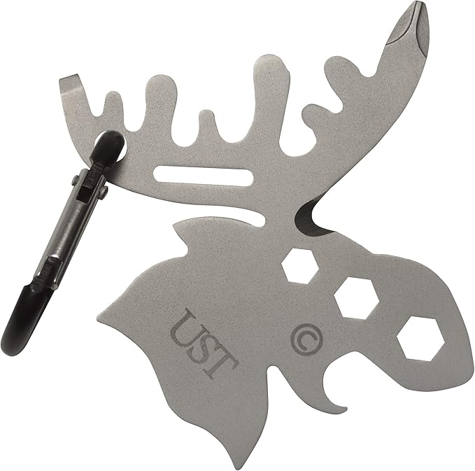 UST Tool-a-Long Multi-Tool Carabiners with Durable, Compact Stainless Steel Construction for Hiking, Kayaking, Camping, Travel and Outdoor Survival