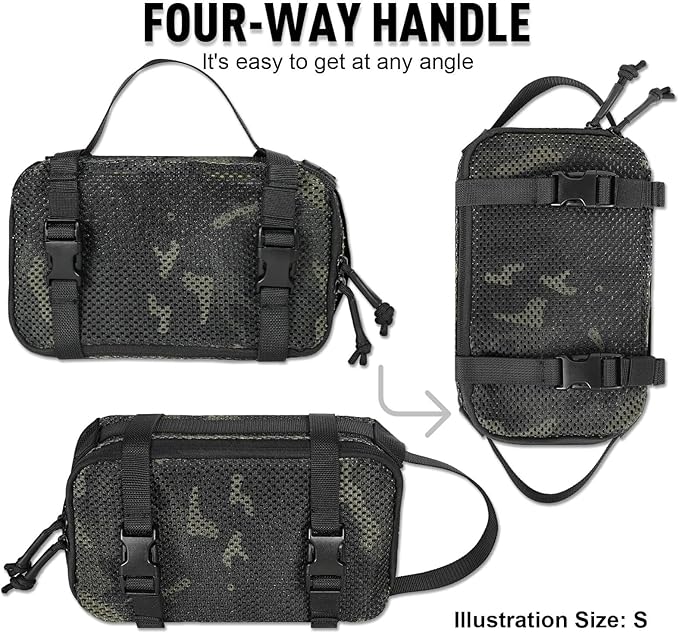 4 Set Tactical Packing Cubes ,Compressible Mesh Duffle Storage Bag,Portable Edc Molle Pouch Organizer.