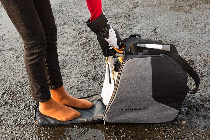 Kids Waterproof Ski Boot & Helmet Bag - Separate Dry & Wet Compartments for Goggles, Gloves, Ski Apparel & Boot Storage