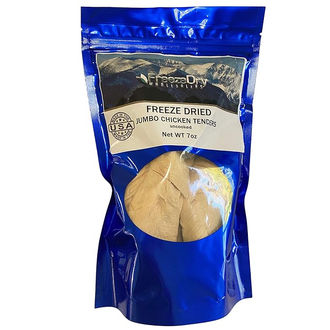Freeze Dry Wholesalers Freeze Dried Chicken Tenders Uncooked - Family Size Backpacking & Camping Emergency Food