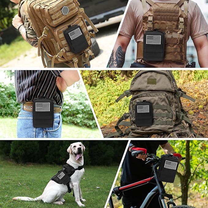 FUNANASUN 2 Pack Molle Pouches Tactical Pouch Small Molle Pouch Compact Water-Resistant EDC Pouch Molle Bag
