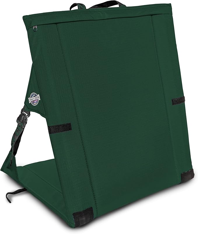 Crazy Creek Original LongBack Chair, Portable Chair for Camping and Stadiums, High Density Foam Cushion, Comfortable and Adjustable Back Support, Lightweight and Foldable,Forest Green
