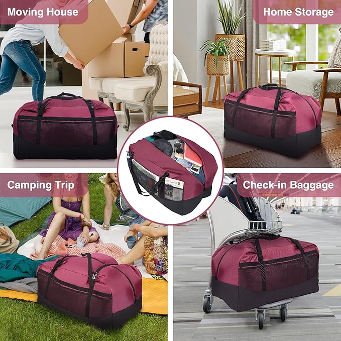 REDCAMP Foldable Travel Bag, Large Sports Bag, 75L/96L/100L, Lightweight Waterproof Tote Bag