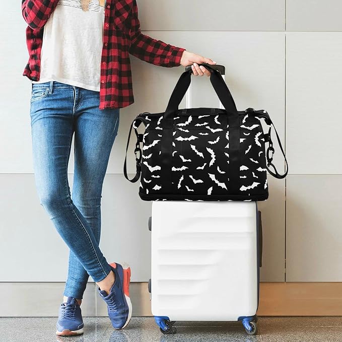 Women's Weekender Duffle Bag for Travel and Gym with Toiletry and Shoes Compartment