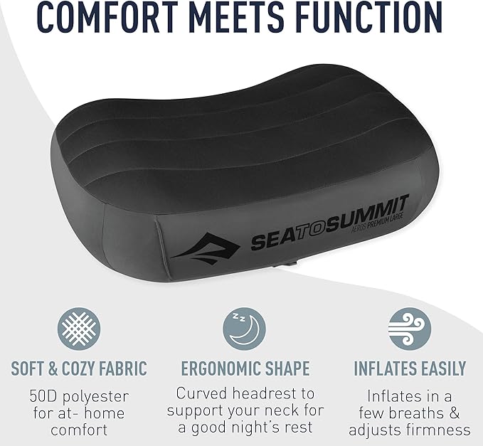 Sea to Summit Aeros Premium Inflatable Travel Pillow, Large (16.5 x 11), Magenta