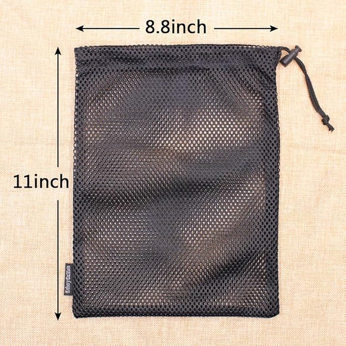 4 PCS Multi Purpose Nylon Mesh Drawstring Storage Ditty Bags for Travel & Outdoor Activity
