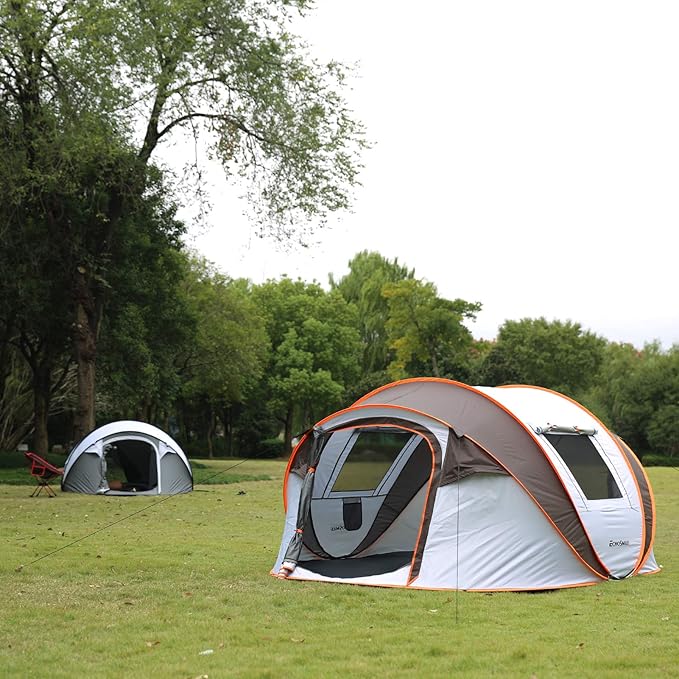 EchoSmile Camping Instant Pop Up Tent, 2/4/6/8/10 Person, Water Resistant Dome, Easy Setup for Camping Hiking and Outdoor, Portable with Carry Bag, 3 Season